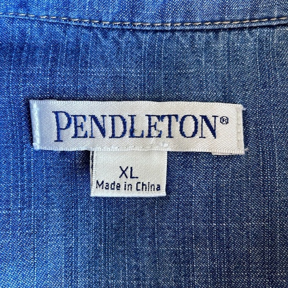 Pendleton Blue Denim Button Down Shirt - Picture 5 of 7